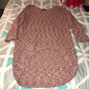 Express Marbled Lace Up Side Tunic Sweater